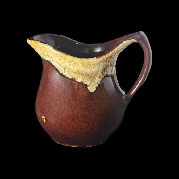 Vintage Brown Drip Glaze Creamer Roseville Pottery USA Vtg Retro Small Pitcher - Picture 1 of 3